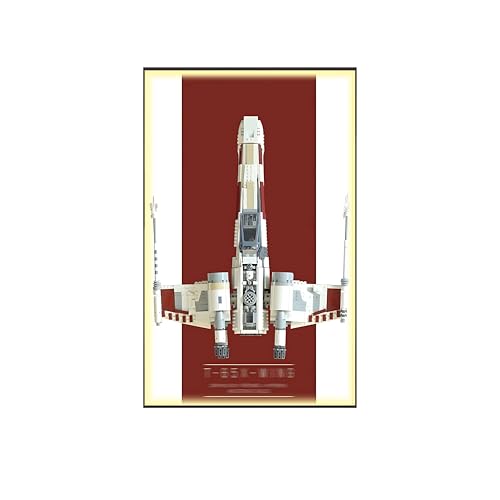 Wanddisplay Board für Le*Go 75355 für UCS X-Wing Fighter - kompatibler Wandrahmen für Starfighter Bauset - Geschenk für Le*Go Fans (nur Box, kein Modell) (A,Light) von Generisch