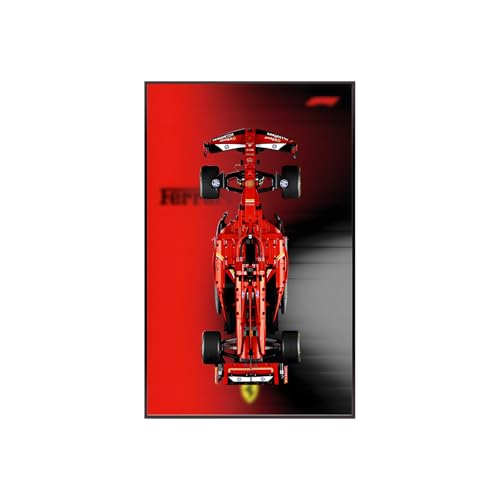 Wanddisplay Rahmen für L-e*g-o Technic für Fer-rari SF-24 F*1 Car 42207 - 80x50cm Passepartout für Supercar Modell - Geschenk für L-e*g-o Enthusiasten (nur Rahmen) (A,Besic) von Generisch
