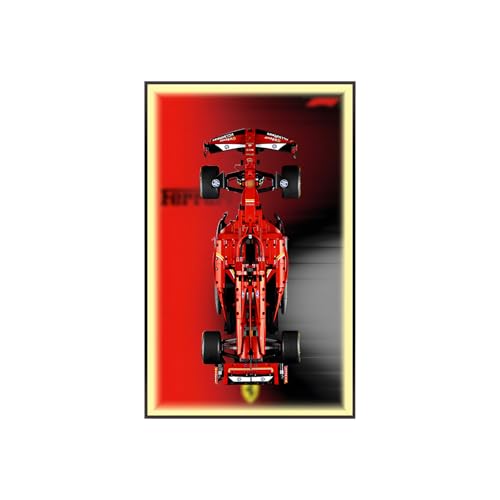 Wanddisplay Rahmen für L-e*g-o Technic für Fer-rari SF-24 F*1 Car 42207 - 80x50cm Passepartout für Supercar Modell - Geschenk für L-e*g-o Enthusiasten (nur Rahmen) (A,Light) von Generisch