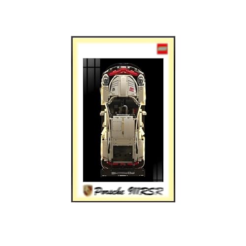 Wanddisplay Rahmen kompatibel mit L-E*G-O 42096 Por*sche 911 RSR - Wandvitrine für Technic Rennwagen Modell, Geschenkidee für Erwachsene und Autofans (Modell nicht enthalten) (A,Light) von Generisch
