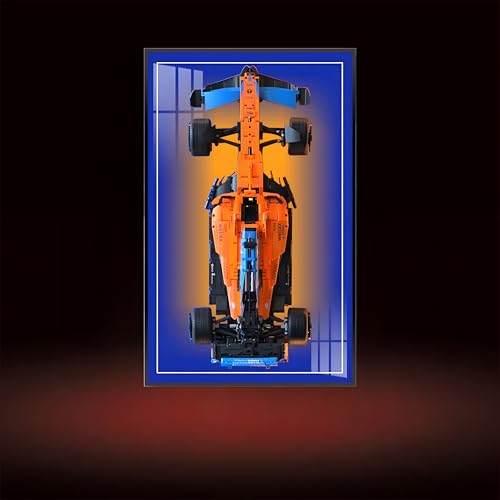 Wanddisplay Rahmen kompatibel mit L-E*G-O 42141 F1 Auto - 80×50cm Wandvitrine für Technic Mc-Laren For-mula Modell, für Rennfans (Modell nicht enthalten) (B,Basic) von Generisch