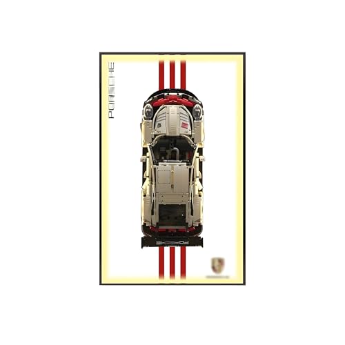 Wanddisplay Rahmen kompatibel mit L-EG-O 42096 Porsche 911 RSR - 80×50cm Wandvitrine für Technic Rennwagen, Geschenk für Erwachsene und Autoliebhaber (Modell nicht enthalten) (Licht) von Generisch