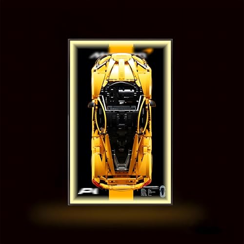 Wanddisplay für L-e*g-o Technic für Mc-Laren P1 42172 (Maßstab 1:8) - kompatible Wandhalterung für L-e*g-o Supercar - Geschenk für L-e*g-o Autofans - 80x50cm (nur Board) (A,Light) von Generisch