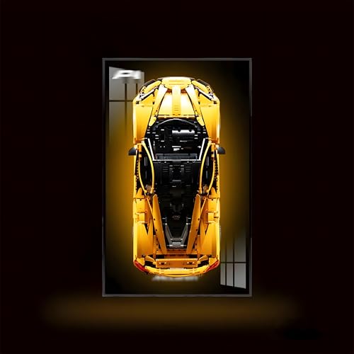 Wanddisplay für L-e*g-o Technic für Mc-Laren P1 42172 (Maßstab 1:8) - kompatible Wandhalterung für L-e*g-o Supercar - Geschenk für L-e*g-o Autofans - 80x50cm (nur Board) (B,Basic) von Generisch