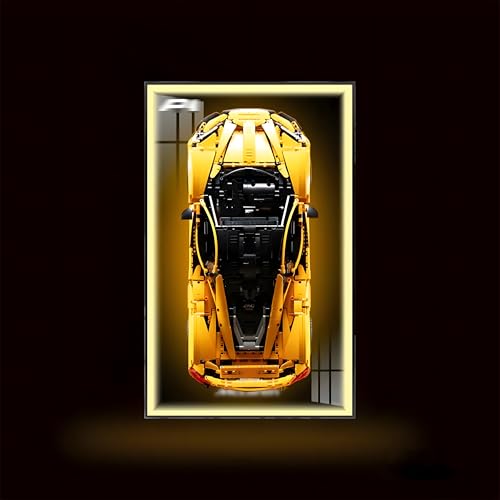 Wanddisplay für L-e*g-o Technic für Mc-Laren P1 42172 (Maßstab 1:8) - kompatible Wandhalterung für L-e*g-o Supercar - Geschenk für L-e*g-o Autofans - 80x50cm (nur Board) (B,Light) von Generisch