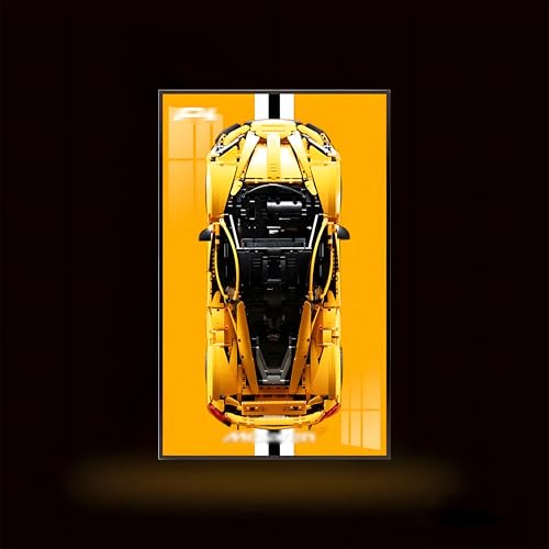 Wanddisplay für L-e*g-o Technic für Mc-Laren P1 42172 (Maßstab 1:8) - kompatible Wandhalterung für L-e*g-o Supercar - Geschenk für L-e*g-o Autofans - 80x50cm (nur Board) (C,Basic) von Generisch