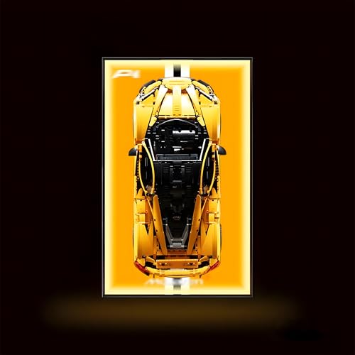Wanddisplay für L-e*g-o Technic für Mc-Laren P1 42172 (Maßstab 1:8) - kompatible Wandhalterung für L-e*g-o Supercar - Geschenk für L-e*g-o Autofans - 80x50cm (nur Board) (C,Light) von Generisch