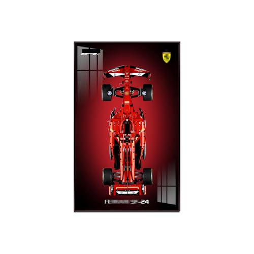 Wanddisplay für Le-go-o Technic für Fer-rari SF-24 F1 Car 42207 - kompatibler Displayrahmen für F1 Supercar Modelle - Geschenk für L-e*g-o Technic Fans - 80x50cm (nur Board) (B,Besic) von Generisch