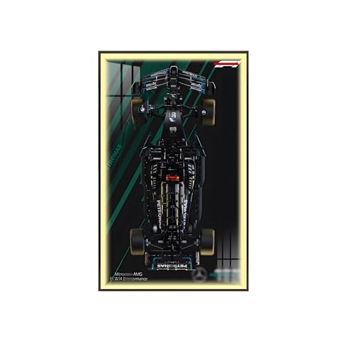 Wandhalterung Display Ständer für L-e*g-o Technic 42171 F1 Racing - Display Wand Panel Kunst Wandhalterung Rahmen kompatibel mit L-e*g-o 42171, Geschenk für Autoliebhaber - 80 x 50 cm (Licht) von Generisch