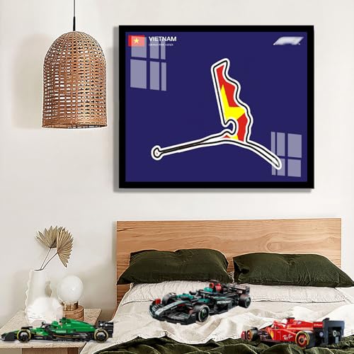 Wandhalterung für Lego 77242/77243 F1 Speed ​​Champions – DIY F1-Auto-Anzeigetafel für Lego-Autofans (nur Wandplatte enthalten) (B-[Non-Light]) von Generisch