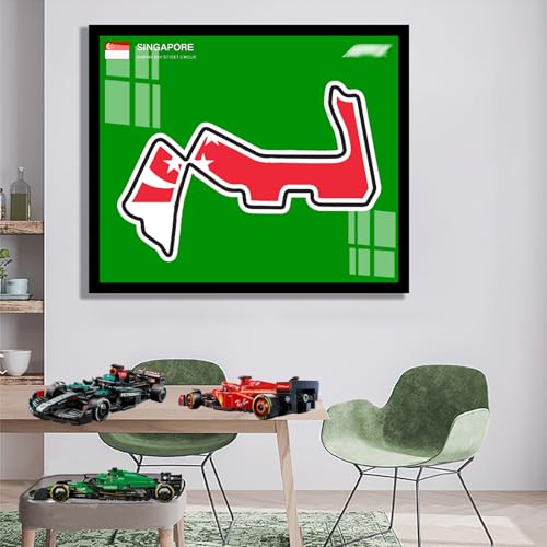 Wandhalterung für Lego 77242/77243 F1 Speed ​​Champions – DIY F1-Auto-Anzeigetafel für Lego-Autofans (nur Wandplatte enthalten) (F-[Non-Light]) von Generisch