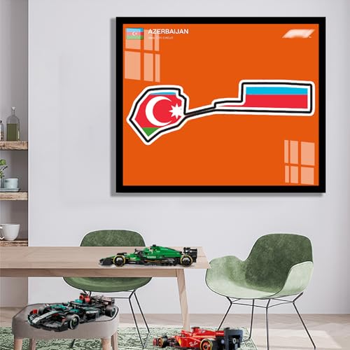 Wandhalterung für Lego 77242/77243 F1 Speed ​​Champions – DIY F1-Auto-Anzeigetafel für Lego-Autofans (nur Wandplatte enthalten) (J-[Non-Light]) von Generisch