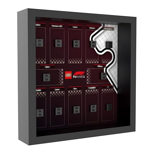 Wandmontierte Acryl-Vitrine für Lego-a 71049 F1 Mini-Rennwagen - Klare staubdichte Vitrine für Sammlermodelle - Modell nicht enthalten (Stil A - Schwarz) von Generisch