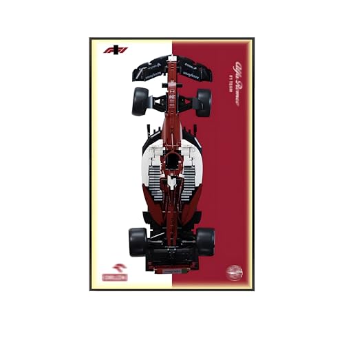 Wandtafel für Le*go-a 1:8 für Al-fa Romeo F1 Team C42 Auto - 50x80cm Wandhalterung Panel - Geschenk für L-e*g-o Rennwagen-Fans (nur Board) (A,Light) von Generisch
