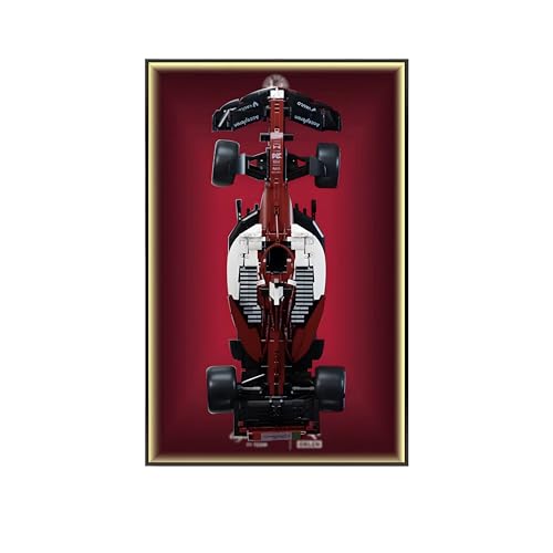 Wandtafel für Le*go-a 1:8 für Al-fa Romeo F1 Team C42 Auto - 50x80cm Wandhalterung Panel - Geschenk für L-e*g-o Rennwagen-Fans (nur Board) (B,Light) von Generisch
