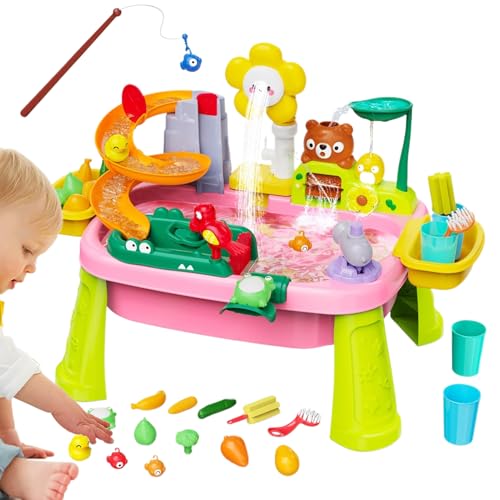 Wasser und Sandtisch für | Spiel mit Wasserpumpe und Spielzeugküche für | Interaktives Spielzeug für Babys Kinderelseitiger Sandtisch für aus dem Outdoor -Innenraum Schwimmbad Schwimmbad von Generisch