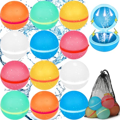 Wasserbomben Wiederverwendbar Magnetisch mit 1 Mesh Bag, Silikon Wasserbomben Selbstschließend Wiederverwendba für Wasserspielzeug Strandspielzeug Pool Spielzeug Wasserbomben Wiederverwendbar Magnetisch mit 1 Mesh Bag, Silikon Wasserbomben Selbstschließend Wiederverwendba für Wasserspielzeug Strandspielzeug Pool Spielzeug von Generisch