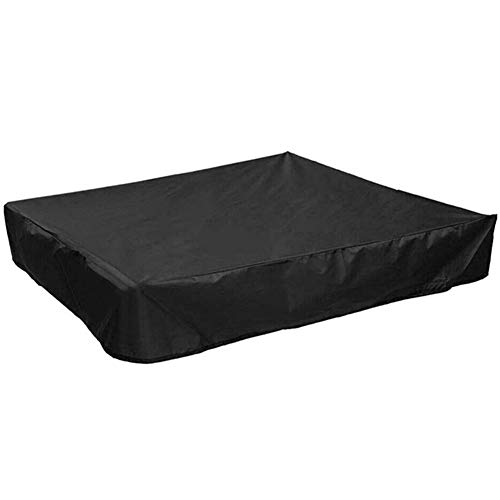 Wasserdichte Sandkastenabdeckung mit Kordelzug Oxford-Tuch Schutzplane Staubdicht UV-beständig Abdeckung für Sandkasten Terrasse Garten Außenbereich Abdeckung (120 x 120 cm Schwarz) von Generisch