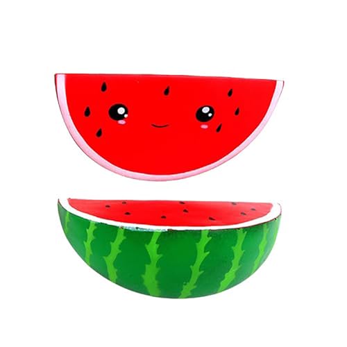 Wassermelonenförmiges PU-Simulationsspielzeug, Stressabbau und Bezauberndes Dekor Kinderküche (Red, One Size) von Generisch