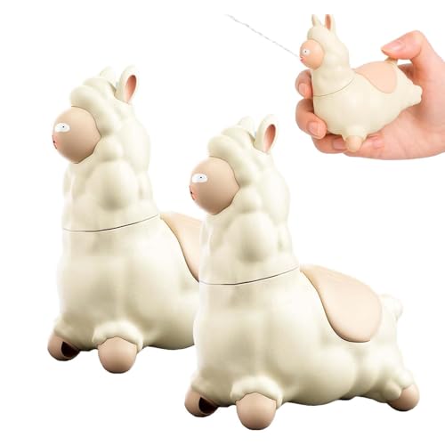 Wasserpistole mit rotierendem Kopf, Lama-Design – rotierendes Alpaka-Spritzspielzeug mit manueller Pumpfunktion, leicht zu befüllender Sommer-Wassersprüher für Kinder und Erwachsene (2 PCS) von Generisch