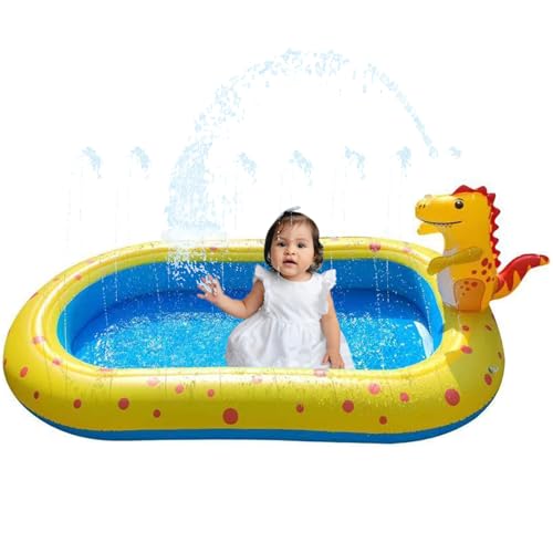 Wasserspiel - Kinderspritzer Dinosaurier Teppich | Aufblasbare Pool streuen | Outdoor -Spiel für Kleinkinder, erfrischende Aktivität für Garten und Outdoor von Generisch