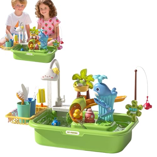 Wasserspielplatz Für Kinder - Aktivitäts- und Sinnestisch Spielzeug - Sinnesförderndes Lernspielzeug Mit Pumpe Für Zuhause Garten Förderung Der Hand-Augen-Koordination Spielspaß Draußen von Generisch