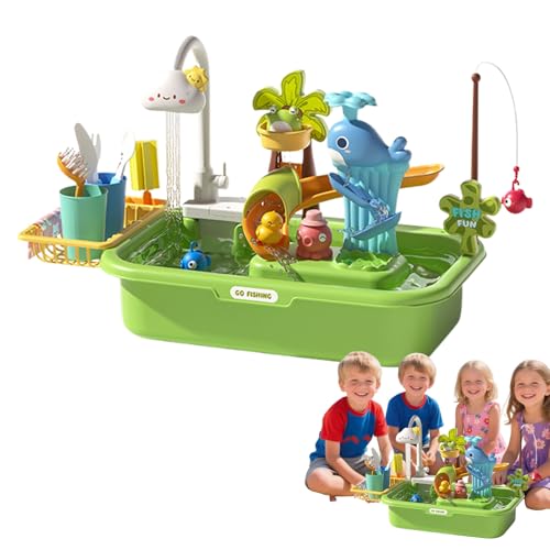 Wasserspielplatz Für Kinder - Aktivitäts- und Sinnestisch Spielzeug - Sinnesförderndes Lernspielzeug Mit Pumpe Für Zuhause Garten Förderung Der Hand-Augen-Koordination Spielspaß Draußen von Generisch