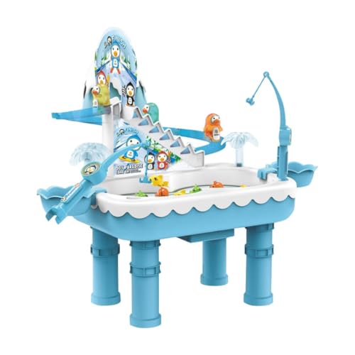 Wasserspieltisch mit Magnetangeln & Automatischen Pinguinen Kinder-Sand- und Wassertischspielzeug , Wasser-Sensorik-Aktivitätstisch für die Entwicklung von Sinnen und Fingerfähigkeiten (weiß) von Generisch