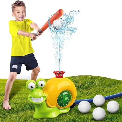 Wasserspielzeug Kinder Outdoor Spielzeug, 2-in-1 Wassersprinkler-Baseballspielzeug mit 2 Sprinklerköpfen und 4 Ball, Sprinkler Outdoor Spiele für Kinder Gartenspielzeug Kinder Draußen Wasserspiel von Generisch