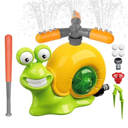 Wassersprinkler für Kinder, Outdoor -Sprinkler für Kinder | Snail Water Sprinkler Baseballspielzeug | Baseball -Spielzeug Schneckenspray T Ball Set für Mädchen Hinterhof Gartenpool Party Wassersprinkler für Kinder, Outdoor -Sprinkler für Kinder | Snail Water Sprinkler Baseballspielzeug | Baseball -Spielzeug Schneckenspray T Ball Set für Mädchen Hinterhof Gartenpool Party von Generisch