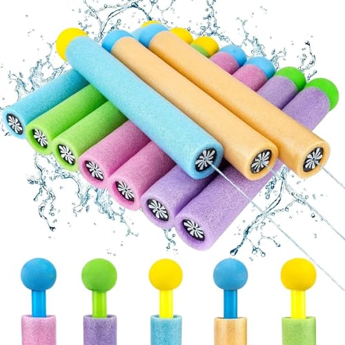 Wasserspritzpistole 8er Set für Kinder aus Schaumstoff Sommer Spielzeug für Garten Pool und Outdoor Spaß sicheres Wasserspielzeug Geschenkidee für Jungen Mädchen (8 Stück) von Generisch