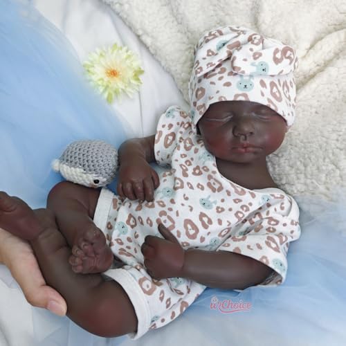 Weiche, realistische Babypuppe aus Silikon 50 cm, schlafendes Neugeborenes, waschbar, Senioren und Kinder (Boy) von Generisch