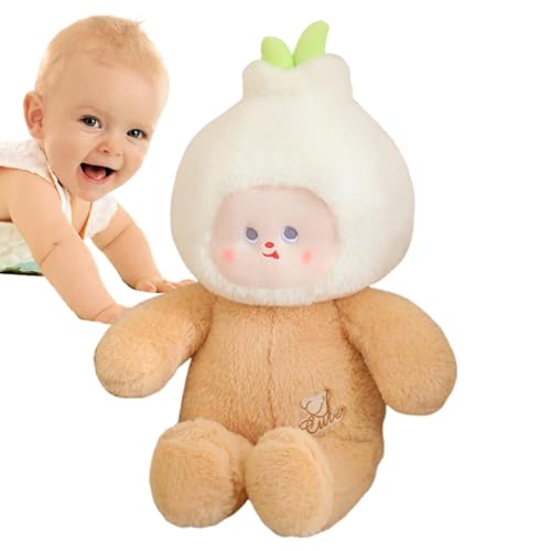 Weiche Plüschpuppe, süßes gefülltes Spielzeug - Knoblauchkopf Plüsch Wohnkulturpuppe | 50 cm/19 -Zoll -Gemüsethema Cartoon gefüllt Plüsch, Sofa -Kissen für Wohnzimmer, Schlafzimmer, Wohnheim, Wohnkult von Generisch