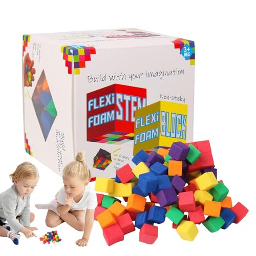 Weiche Schaumstoffblöcke - Schaumbauwürfel | Soft Foam Blocks | Schaumblöcke | Sortierwürfel | Bausteine Aus Schaumstoff | Schaumsteine ​​für Sensorisches Spiel | Bauklötze Spielzeug for Home von Generisch