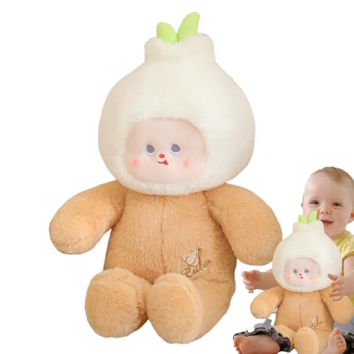 Weiches Plüschspielzeug, weiche Plüschpuppe,Knoblauchkopf umarmt Kissen | 50 cm/19inch niedliche Stoffpuppe, Gemüsethema Cartoon ausgestopfte Plüsch für und Mädchen von Generisch