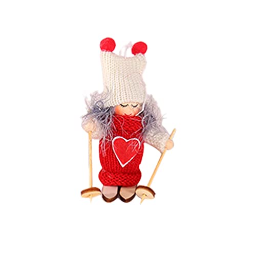 Weihnachten Holz Ski Puppe Puppe Kinder Puppenhaus Mini Puppe Weihnachtsbaum Anhänger * 1St Lieblingstier Plüsch (A, One Size) von Generisch