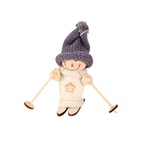 Weihnachten Holz Ski Puppe Puppe Kinder Puppenhaus Mini Puppe Weihnachtsbaum Anhänger * 1St Lieblingstier Plüsch (B, One Size) von Generisch