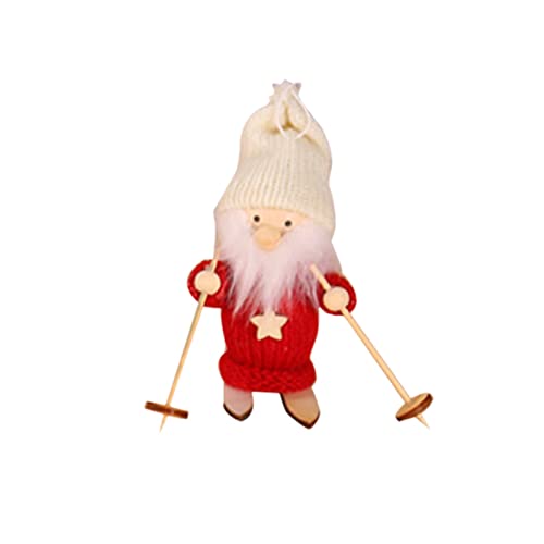 Weihnachten Holz Ski Puppe Puppe Kinder Puppenhaus Mini Puppe Weihnachtsbaum Anhänger * 1St Lieblingstier Plüsch (C, One Size) von Generisch