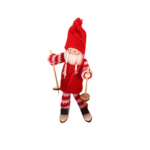 Weihnachten Holz Ski Puppe Puppe Kinder Puppenhaus Mini Puppe Weihnachtsbaum Anhänger * 1St Lieblingstier Plüsch (D, One Size) von Generisch