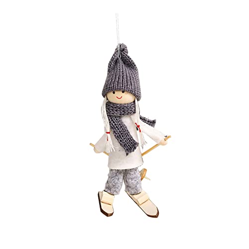 Weihnachten Holz Ski Puppe Puppe Kinder Puppenhaus Mini Puppe Weihnachtsbaum Anhänger * 1St Lieblingstier Plüsch (F, One Size) von Generisch