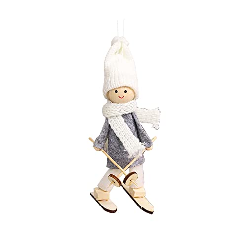 Weihnachten Holz Ski Puppe Puppe Kinder Puppenhaus Mini Puppe Weihnachtsbaum Anhänger * 1St Lieblingstier Plüsch (G, One Size) von Generisch