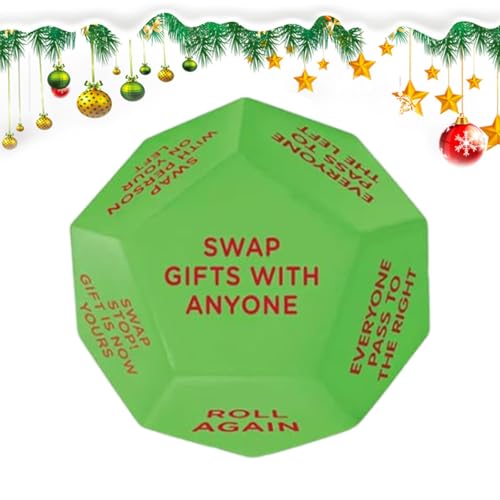 Weihnachts-Austausch-Würfelspiel - Weihnachts-Würfelspiel | 12-seitiges Würfelwechselspiel | Holz-Würfelspiel mit 12 verschiedenen Seiten | Weihnachtsfeiern Würfelspiele für Spitznamen Weihnachts-Austausch-Würfelspiel - Weihnachts-Würfelspiel | 12-seitiges Würfelwechselspiel | Holz-Würfelspiel mit 12 verschiedenen Seiten | Weihnachtsfeiern Würfelspiele für Spitznamen von Generisch