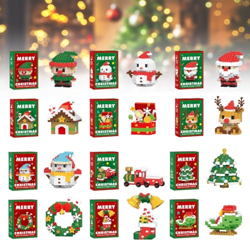 Weihnachts-Mikrobausteine Santa Claus Rentier Puzzle Zusammenbau Ziegel 3D-Modell Mini-Baustein-Figuren für Kinder Geschenk (D) von Generisch