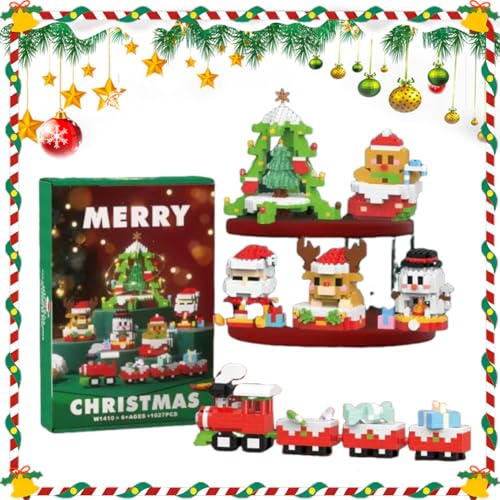 Weihnachts-Mikrobausteine Santa Claus Rentier Puzzle Zusammenbau Ziegel 3D-Modell Mini-Baustein-Figuren für Kinder Geschenk (E) von Generisch