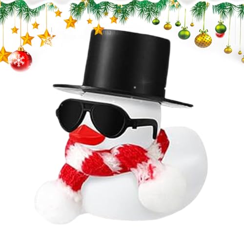 Weihnachts-Quietschente, Quetsch-Quietschente - Schwimmende quietschende Gummienten mit Sonnenbrille, Schal, Mützen | Gummi-Enten-Auto-Ornamente, Auto-Armaturenbrett-Enten-Dekorationen für Zuhause, Ki von Generisch
