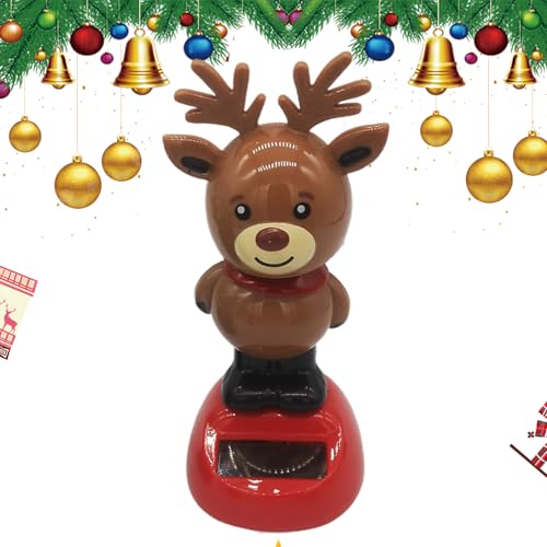 Weihnachts-Solar-Tanzfigur, Armaturenbrett-Solar-Tanzspielzeug Weihnachten,Auto solarbetriebenes Schaukelspielzeug-Kreative Solar-Tanzfiguren, Spielzeug, Auto-Armaturenbrett, schüttelnde Dekorations von Generisch