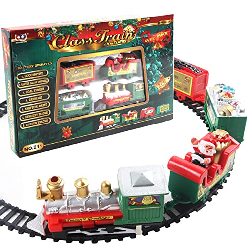 Weihnachts-Spielzeugeisenbahn mit Lokomotive Wagen Schienen und Zubehör Licht und Sound, Geschenk für Jungen und Mädchen Ideal für Kinder ab 3 Jahren Weihnachts-Spielzeugeisenbahn mit Lokomotive Wagen Schienen und Zubehör Licht und Sound, Geschenk für Jungen und Mädchen Ideal für Kinder ab 3 Jahren von Generisch