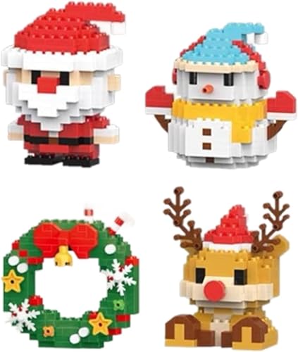 Weihnachtsbausteine, 4 Stück, Weihnachtsmotiv-Baustein-Set, Weihnachtsmann-Design, Mini-Baufiguren, Ornamente, DIY-Weihnachtsstrumpffüller für Kinder, Partygeschenke Weihnachtsbausteine, 4 Stück, Weihnachtsmotiv-Baustein-Set, Weihnachtsmann-Design, Mini-Baufiguren, Ornamente, DIY-Weihnachtsstrumpffüller für Kinder, Partygeschenke von Generisch