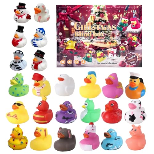 Weihnachtsenten - Mini-Weihnachtsenten für 24 Tage | Socken Geschenke für Partys Badespielzeug für Kinder für Badezimmer Reise Zuhause Festlicher Spaß Weihnachtsenten - Mini-Weihnachtsenten für 24 Tage | Socken Geschenke für Partys Badespielzeug für Kinder für Badezimmer Reise Zuhause Festlicher Spaß von Generisch