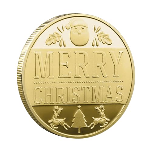 Weihnachtsgedenkmünze - Eisen-, Gold- und Silber -Souvenir -Medaillon, Sammlerfeiertag Challenge Coin mit Santa und Elch Design | Festliches Strumpf -Sticker -Geschenk für das Neue Jahr Party Weihnachtsgedenkmünze - Eisen-, Gold- und Silber -Souvenir -Medaillon, Sammlerfeiertag Challenge Coin mit Santa und Elch Design | Festliches Strumpf -Sticker -Geschenk für das Neue Jahr Party von Generisch